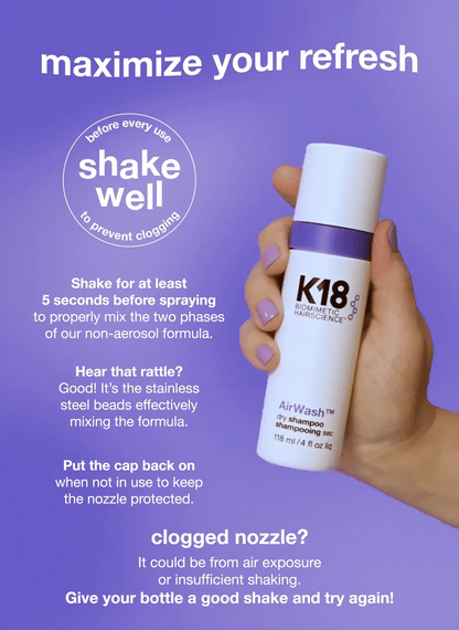K18 Air Wash (Dry Shampoo) 零感淨髮噴霧 118ml
